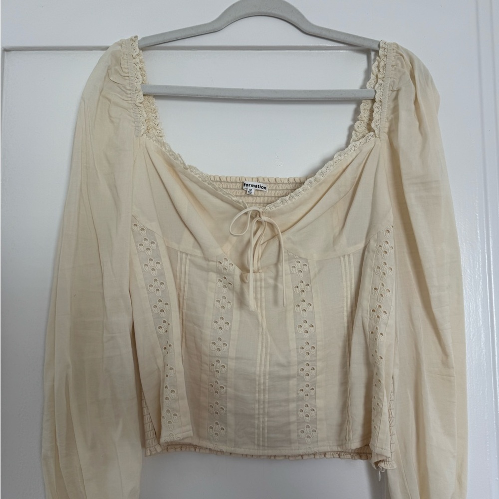 Reformation Cream Blouse